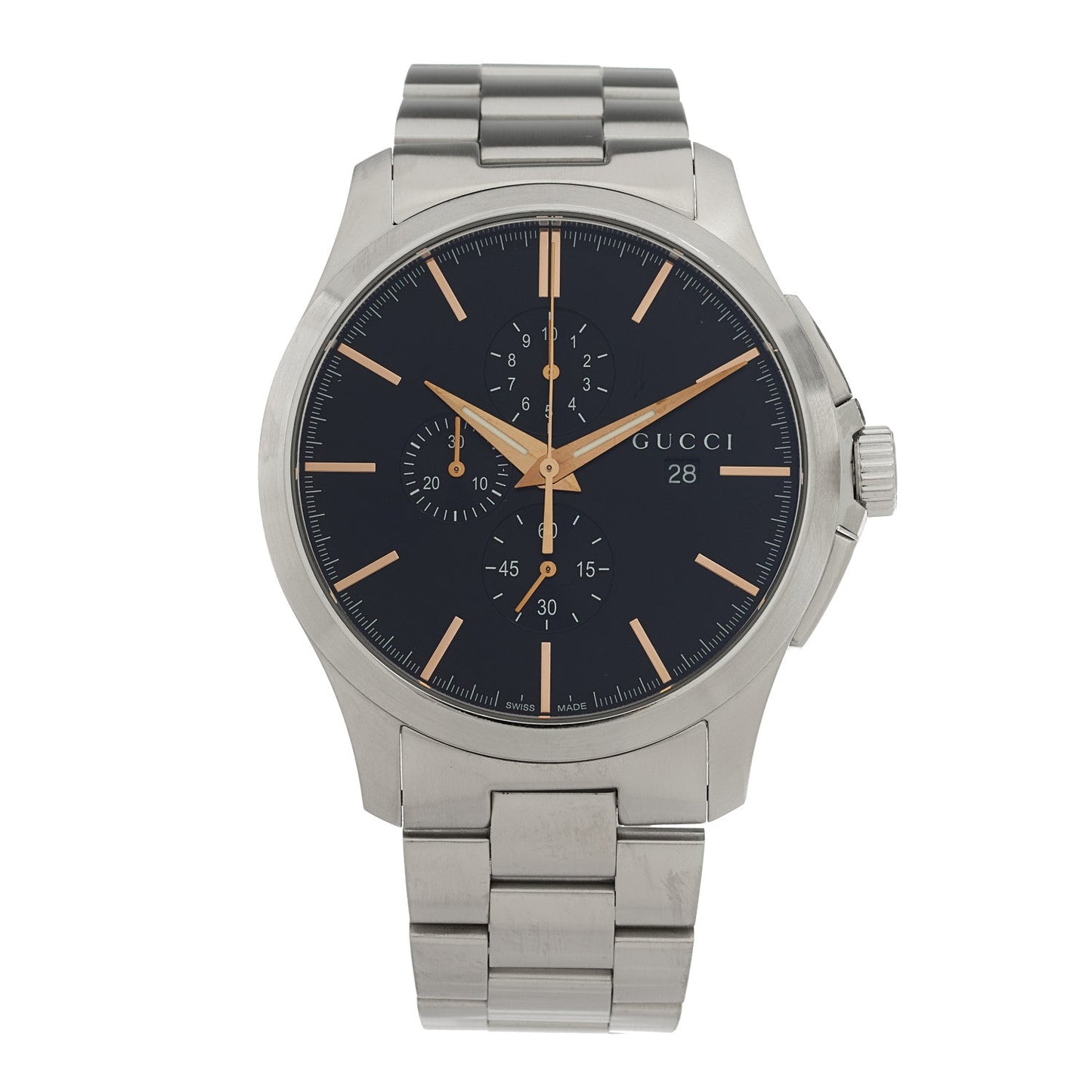 Stainless Steel 44mm G-Timeless Chronograph Quartz Watch Black