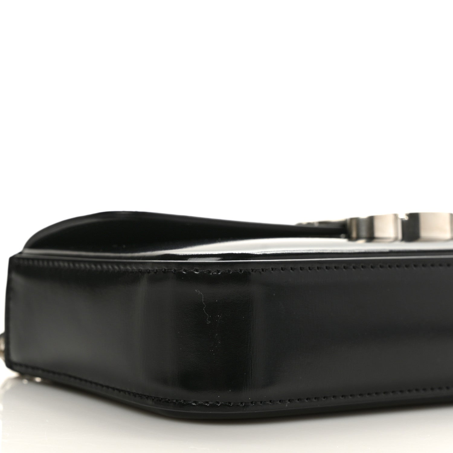 Celine Shiny Calfskin Triomphe Chain Shoulder Bag Black 7 of 8