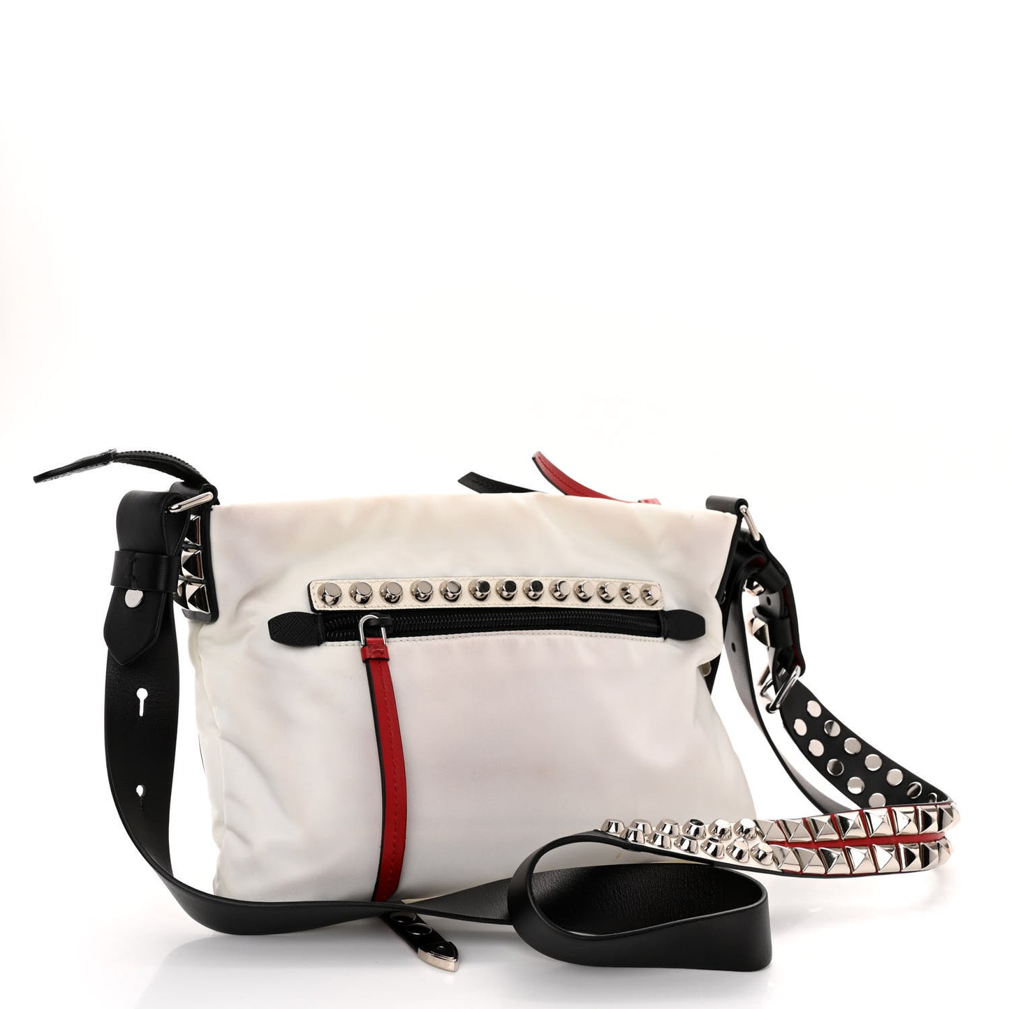 Nylon New Vela Studded Messenger White Fuoco