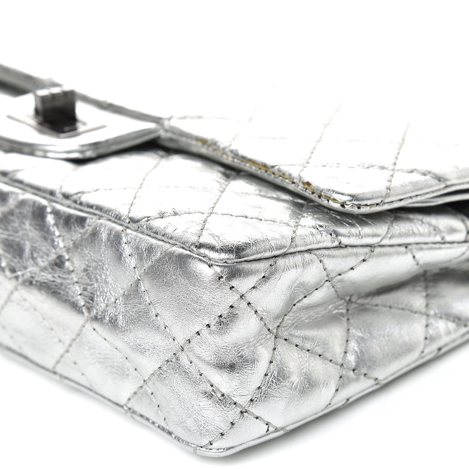 Chanel Metallic Aged Calfskin Quilted 2.55 Reissue 225 Flap Silver 9 of 16