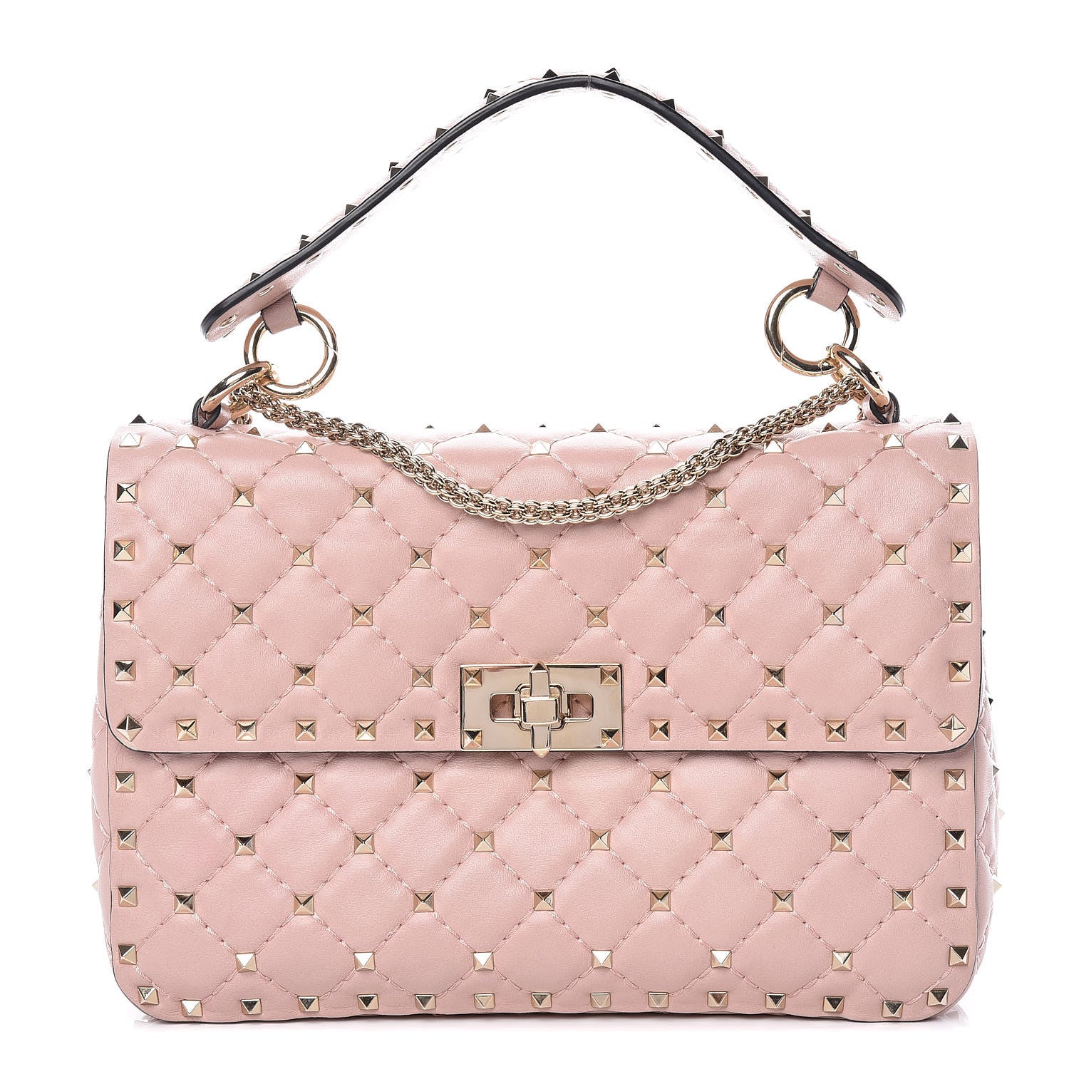 Valentino Garavani Nappa Medium Rockstud Spike Shoulder Bag Water Rose 1 of 9