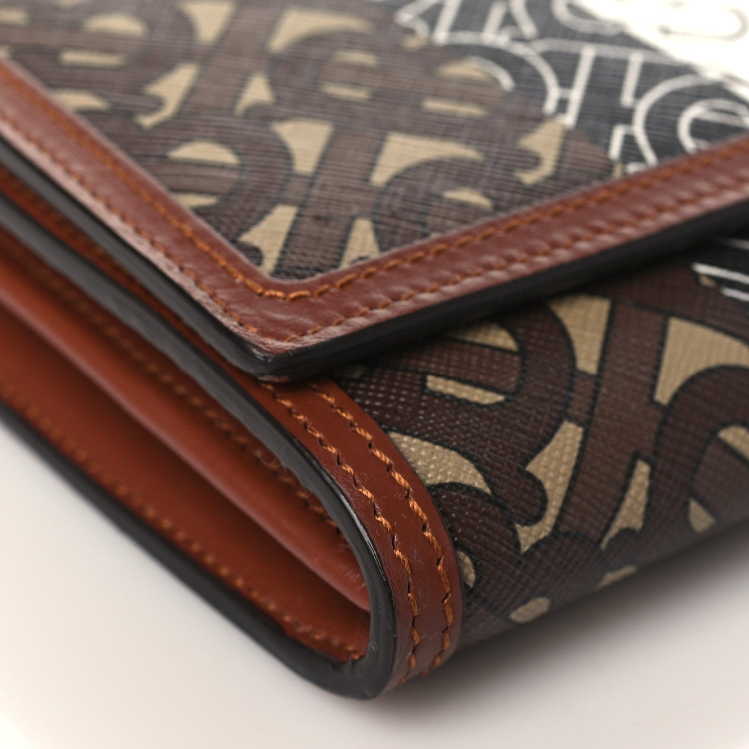 Burberry E-Canvas Monogram Stripe Hannah Wallet Bridle Brown 7 of 8