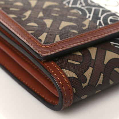 Burberry E-Canvas Monogram Stripe Hannah Wallet Bridle Brown 7 of 8