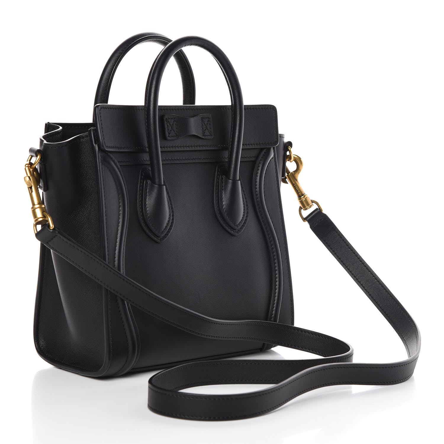 Celine Smooth Calfskin Nano Luggage Black 3 of 9
