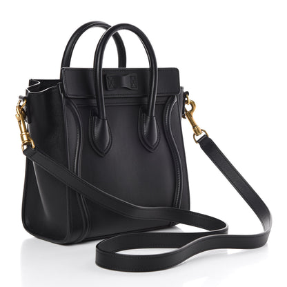 Celine Smooth Calfskin Nano Luggage Black 3 of 9