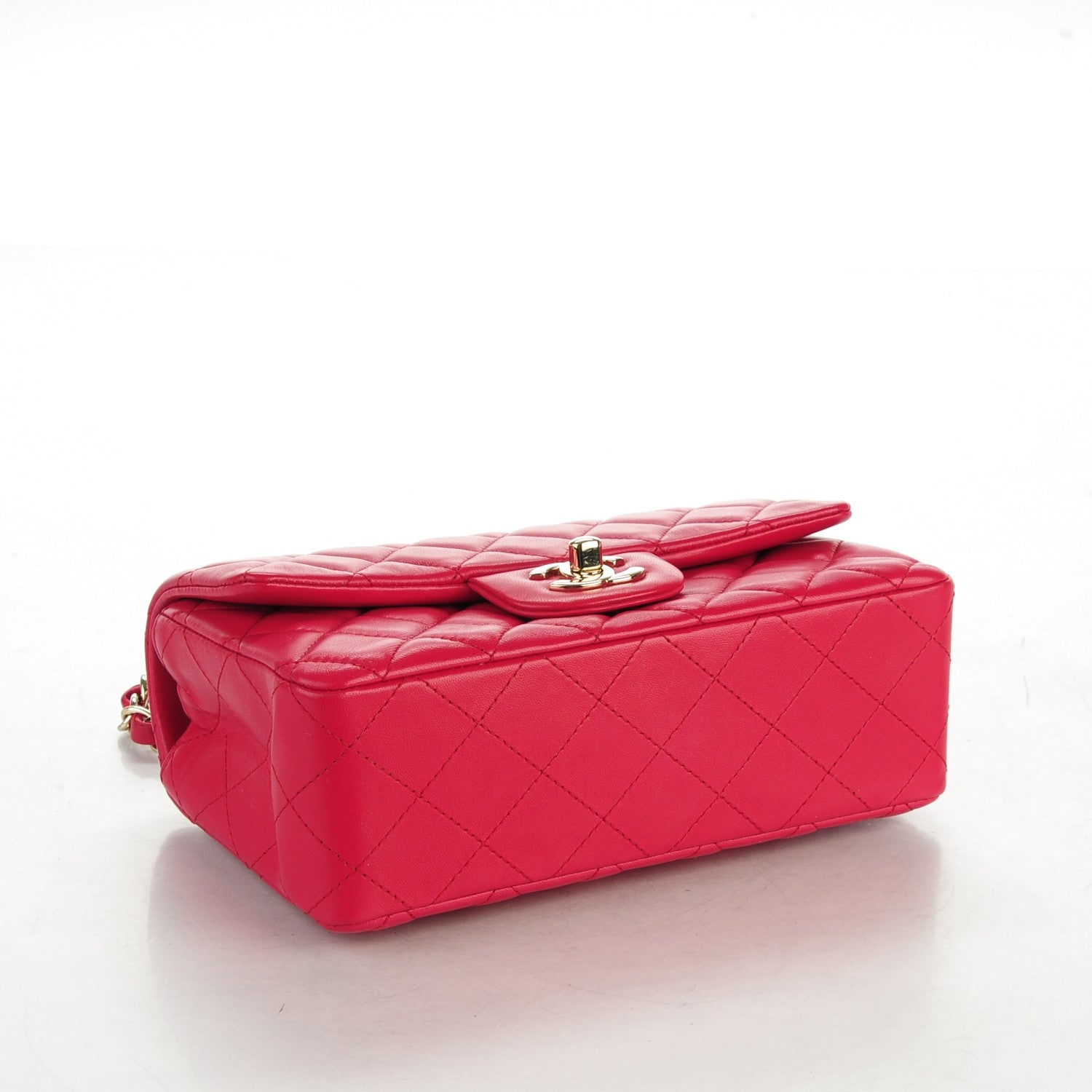 Chanel Lambskin Quilted Mini Rectangular Flap Red 4 of 8