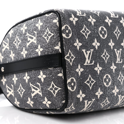 Louis Vuitton Denim Monogram Jacquard Speedy Bandouliere 25 Black 7 of 8