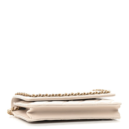 Chanel Lambskin Quilted Chain Around Wallet On Chain WOC Beige 4 of 10