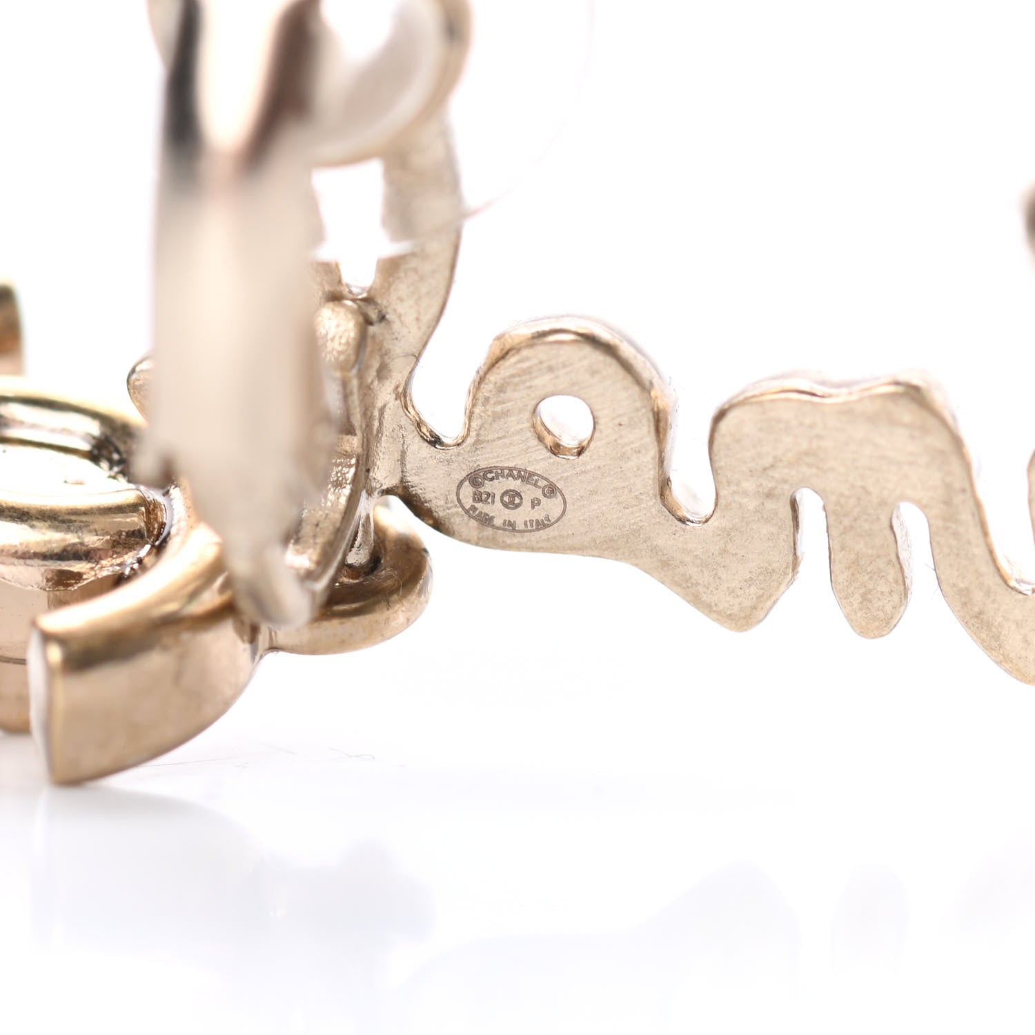 Chanel Metal CC Turnlock Climber Clip On Earrings Gold 4 of 5