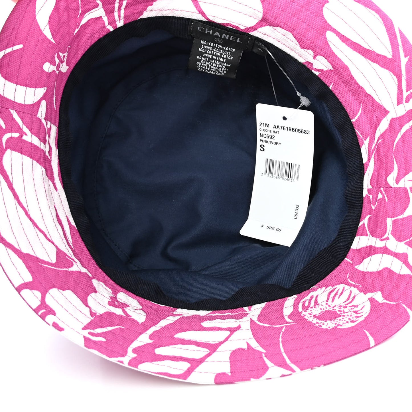 Canvas CC Cloche Hat S Pink White