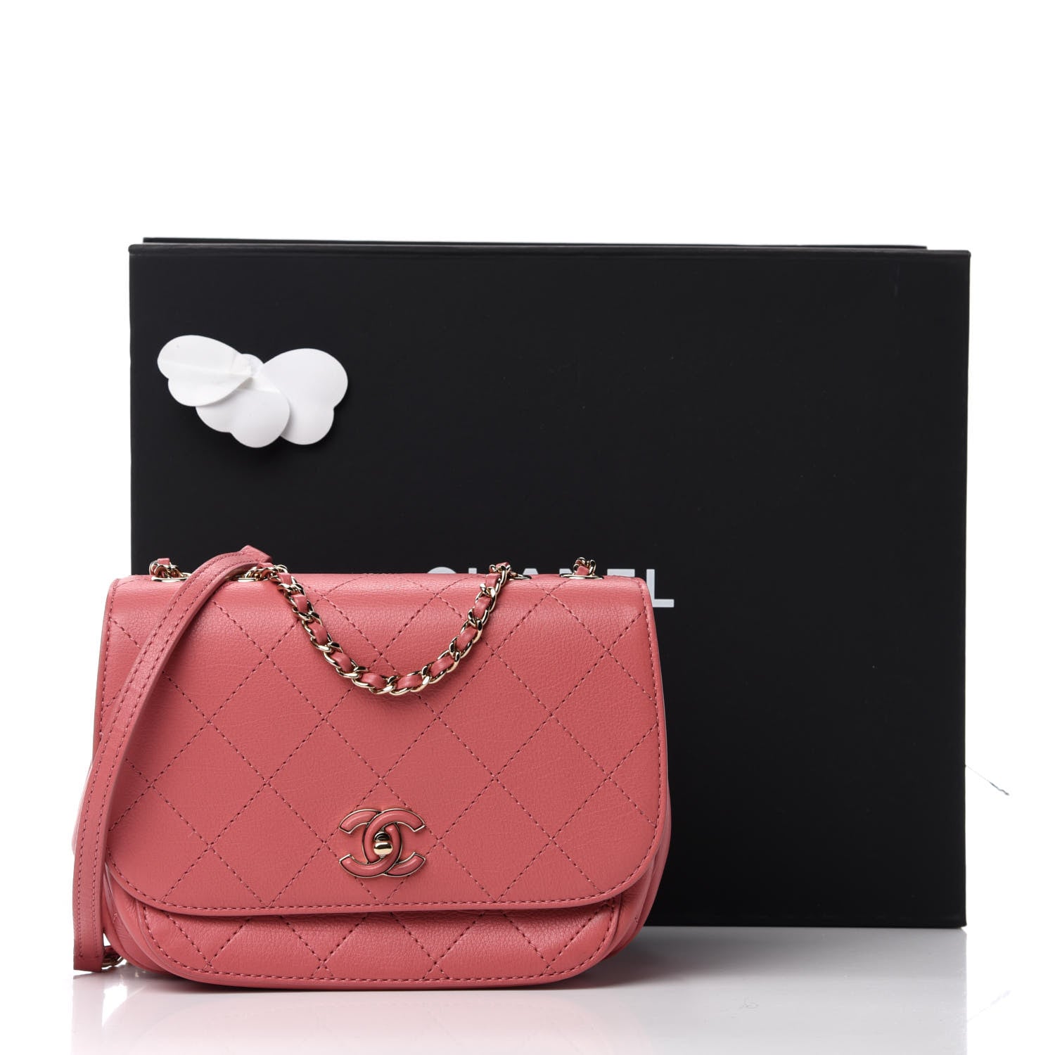 Chanel Calfskin Stitched Small Flap Bag Pink 12 of 12