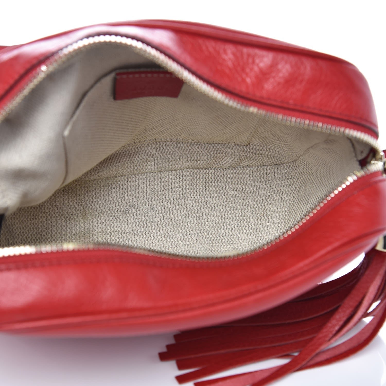 Gucci Pebbled Calfskin Small Soho Disco Bag Tabasco Red 5 of 15