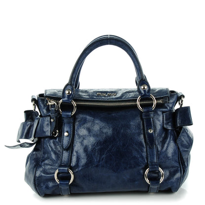 Miu Miu Vitello Lux Mini Bow Bag Bleuette 1 of 7