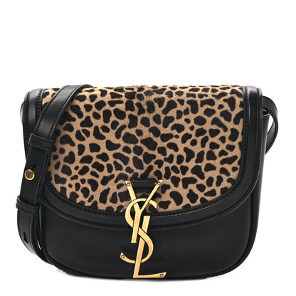 Saint Laurent Pony Hair Calfskin Leopard Print Monogram Small Kaia Satchel Black 1 of 9