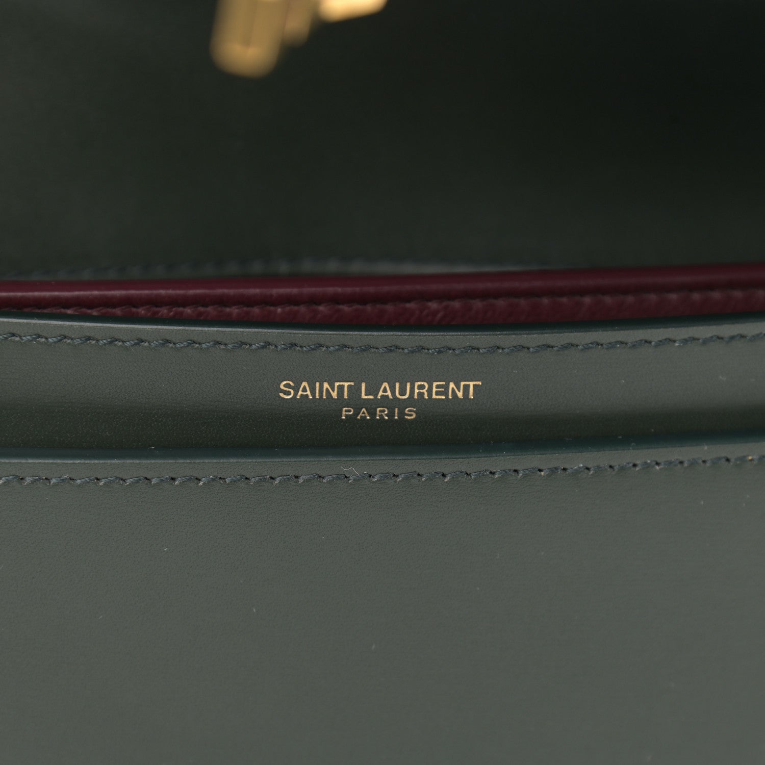 Saint Laurent Smooth Calfskin Monogram Cassandra Clasp Bag Dark Green 7 of 10