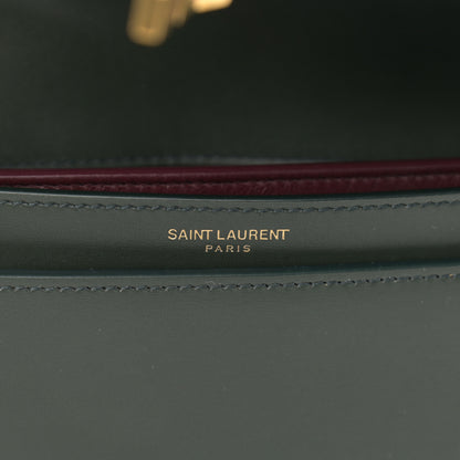 Saint Laurent Smooth Calfskin Monogram Cassandra Clasp Bag Dark Green 7 of 10