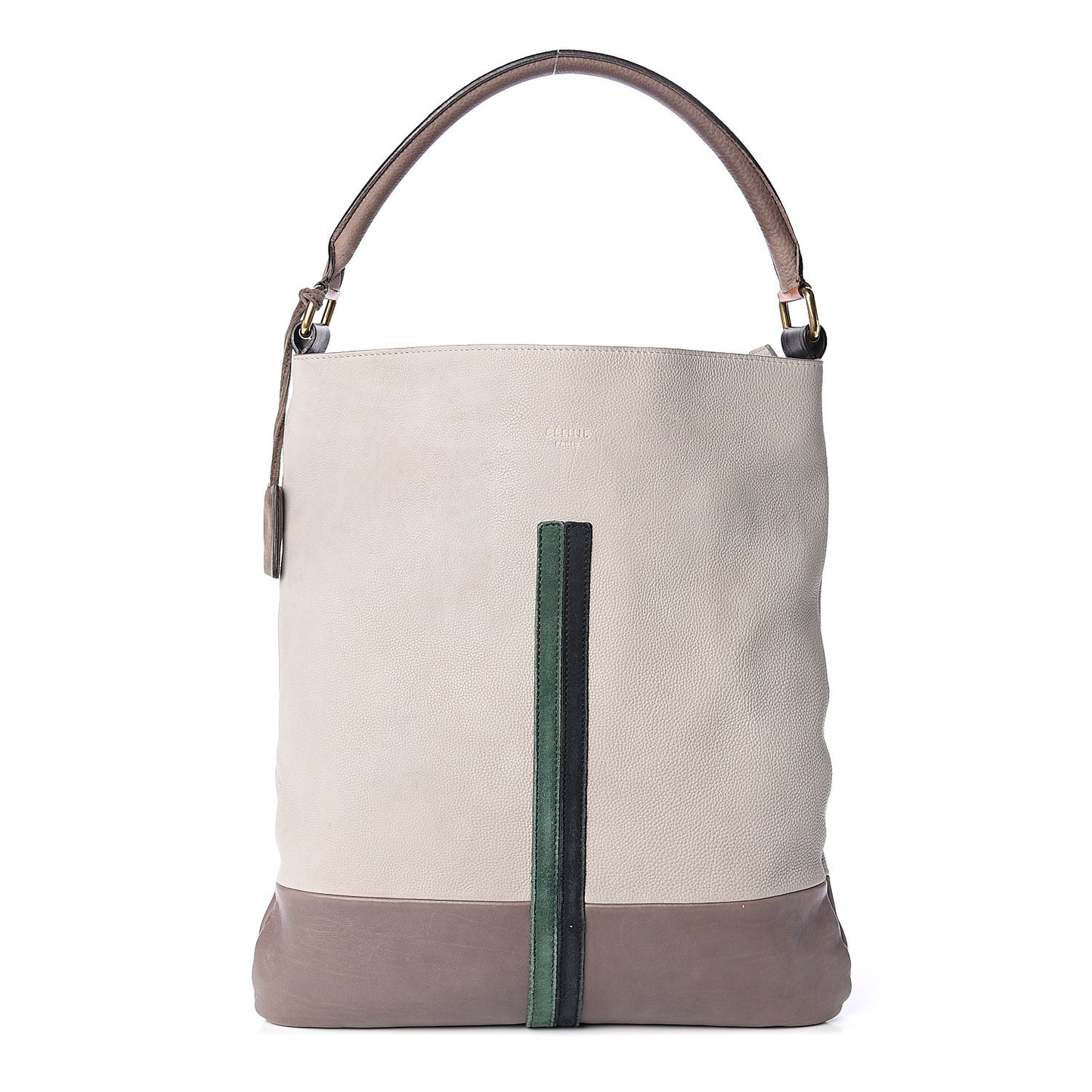 Nubuck Racer Stripe Shoulder Bag Grey