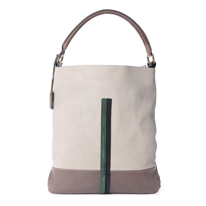 Celine Nubuck Racer Stripe Shoulder Bag Grey 1 of 8