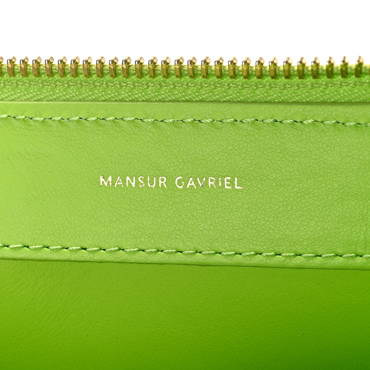 Mansur Gavriel Smooth Calfskin M Frame Bag Electric Lime 6 of 9