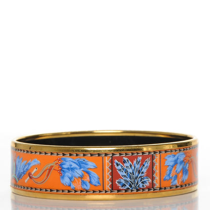 Hermes Enamel Printed Wide Brazil Bracelet 62 3 of 5