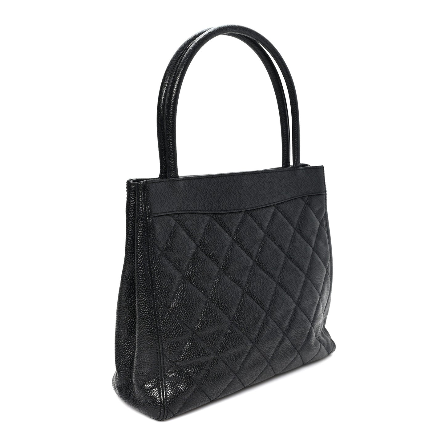 Caviar Quilted Shoulder Bag Black