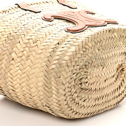 Celine Palm Leaf Calfskin Triomphe Teen Panier Tan 8 of 9
