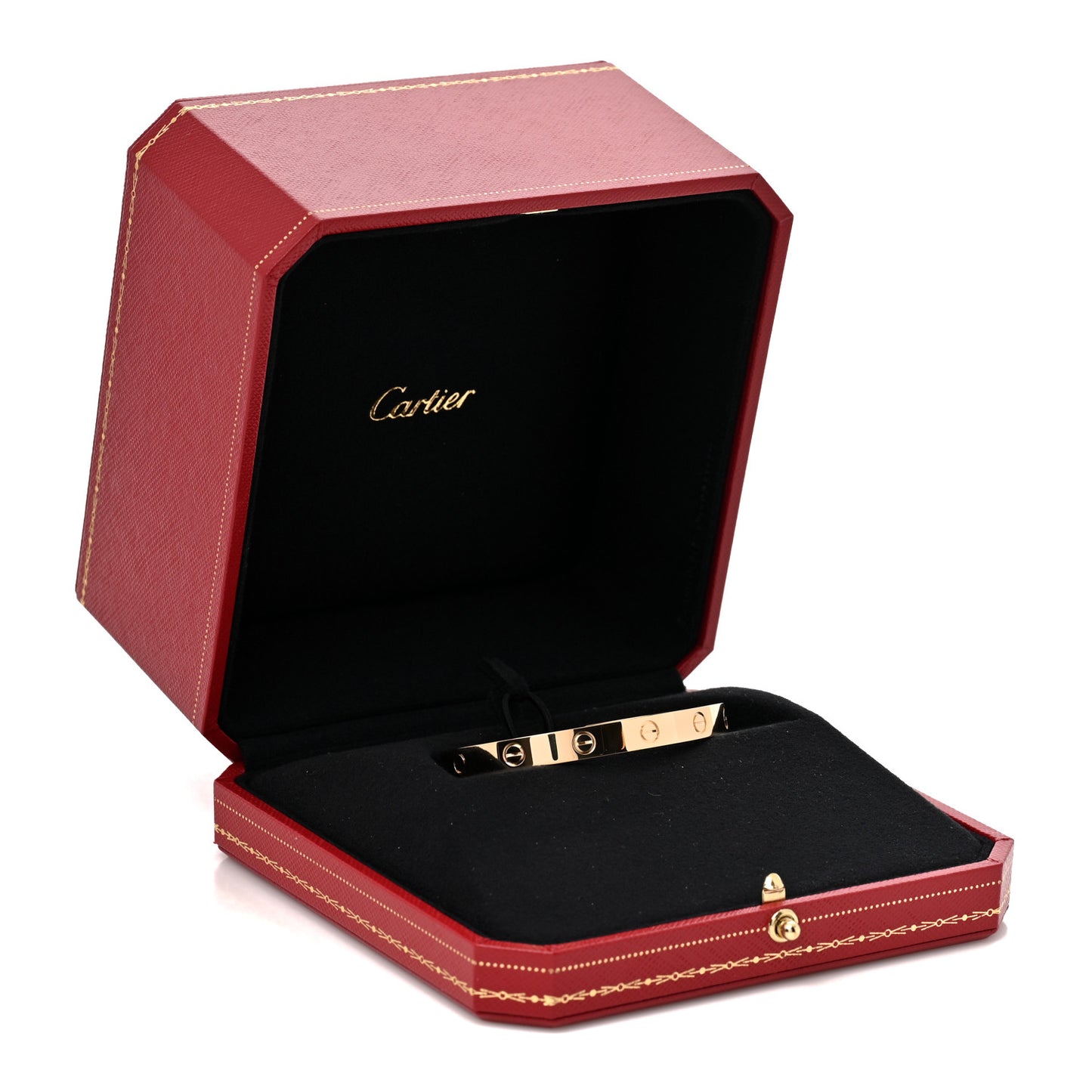 18K Yellow Gold LOVE Cuff Bracelet 17