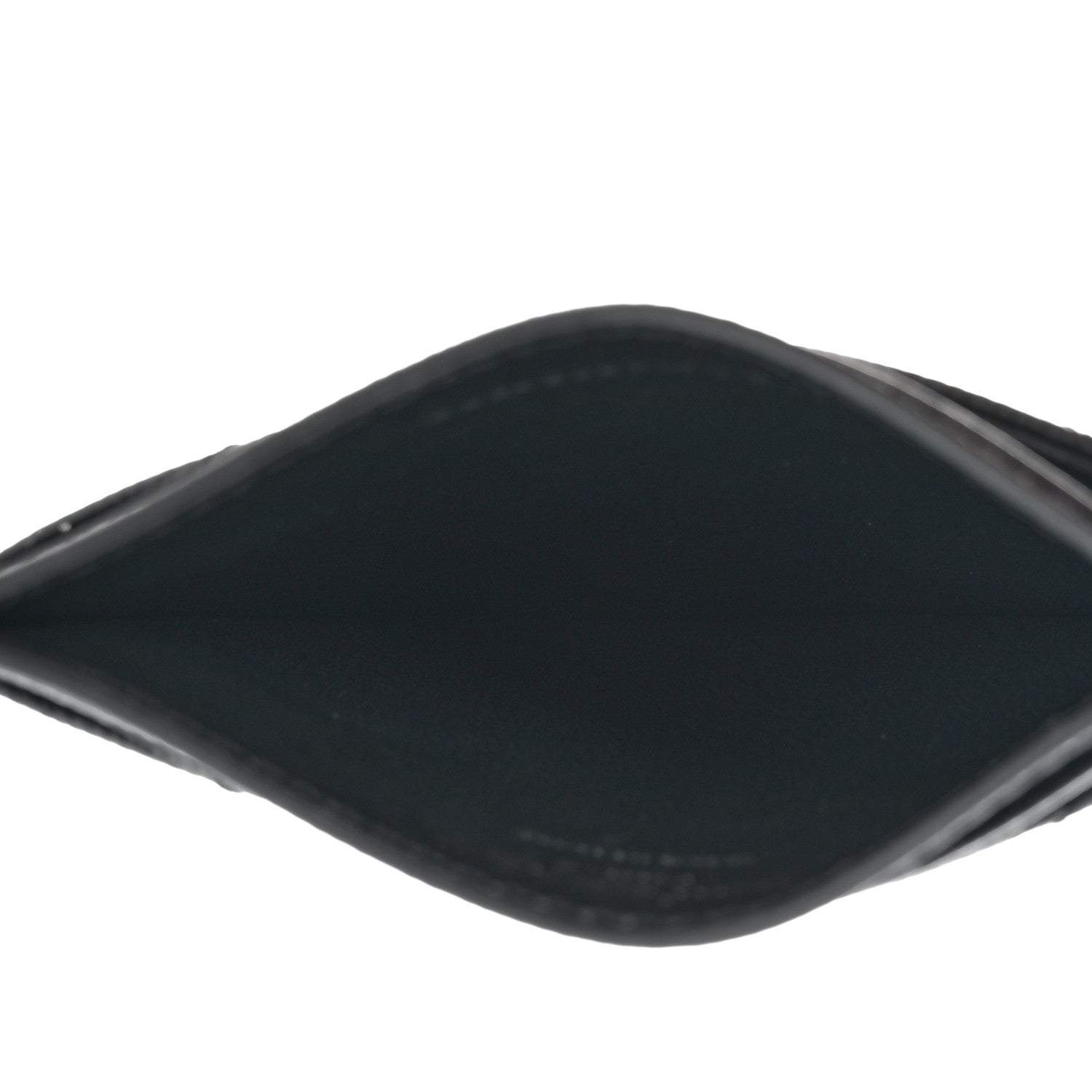 Saint Laurent Grain De Poudre Matelasse Chevron Monochrome Monogram Credit Card Case Black 5 of 7
