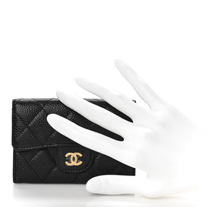Chanel Caviar Quilted Flap Card Holder Wallet Black 2 of 11