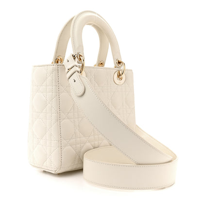 Christian Dior Lambskin Cannage Small My ABCDior Lady Dior White 3 of 16