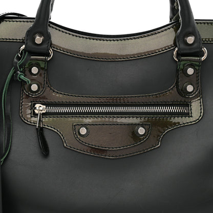Balenciaga Smooth Calfskin Metallic Patent Giant 12 Silver Hardware City Vert Poker Fonce 8 of 15