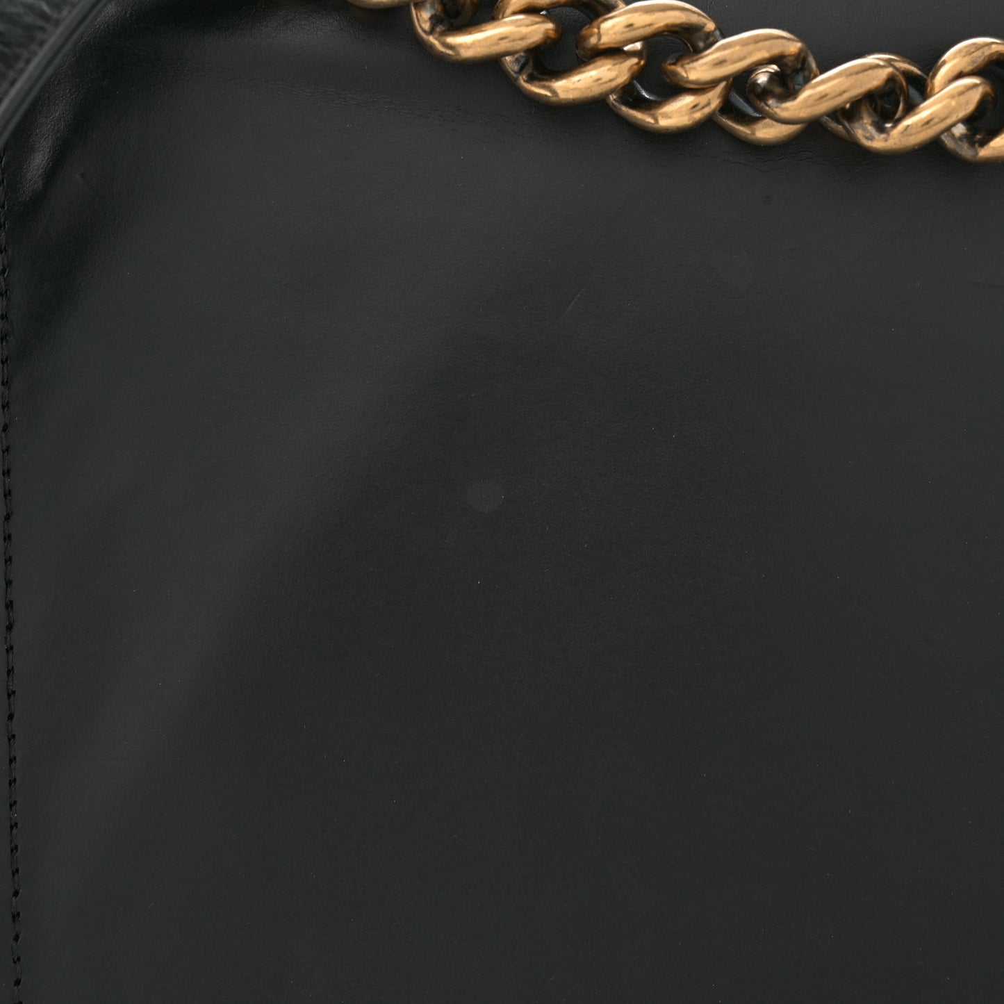 Glazed Calfskin Large Boy Flap Black