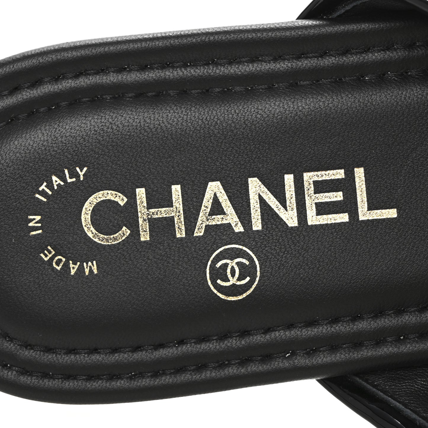 Patent Quilted CC Sandals 37.5 Black