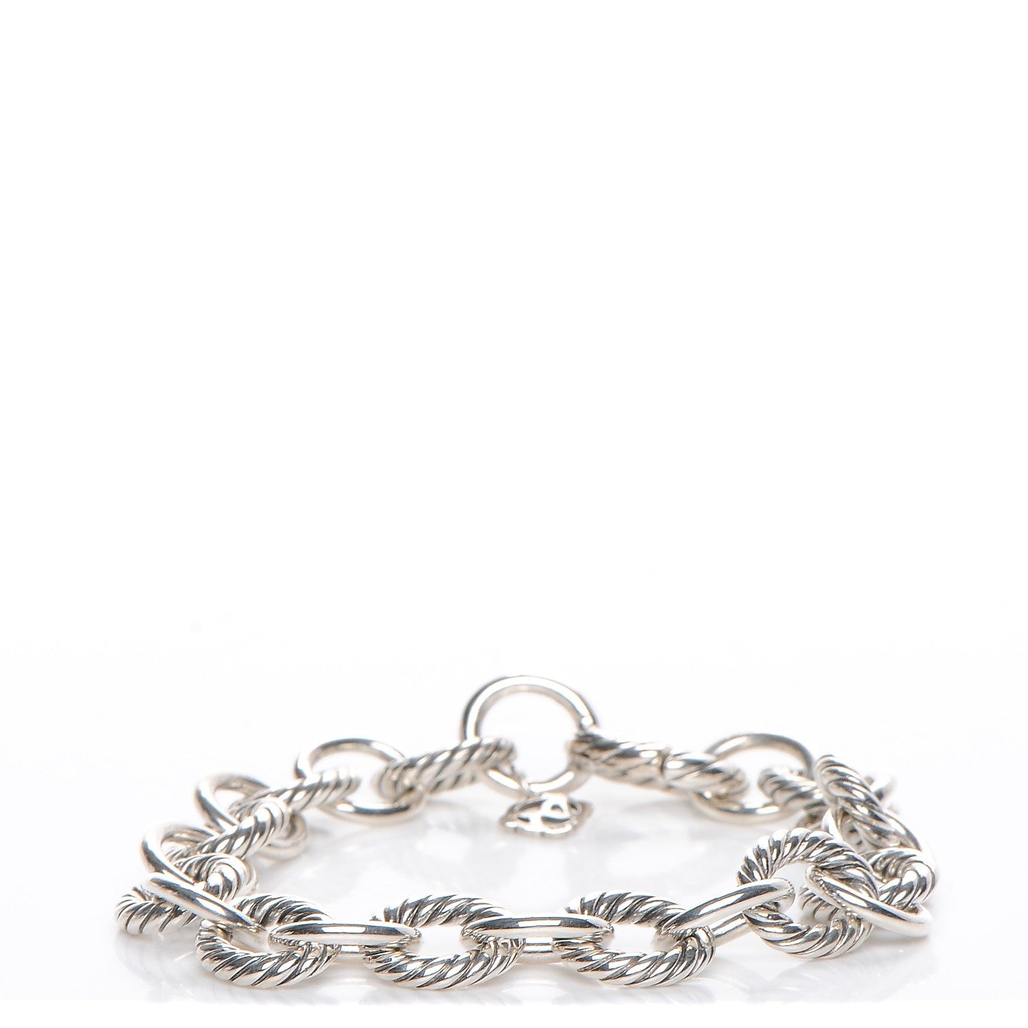 David Yurman Sterling Silver 10mm Medium Oval Link Bracelet 1 of 5