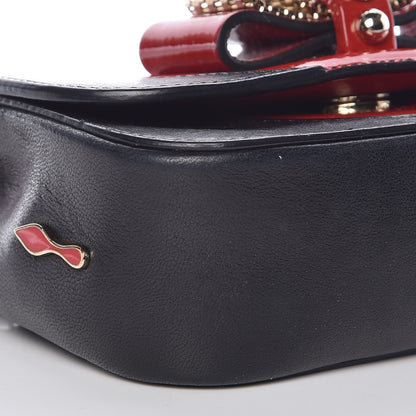 Christian Louboutin Calfskin Heart Sweety Charity Crossbody Bag Black Red 5 of 10