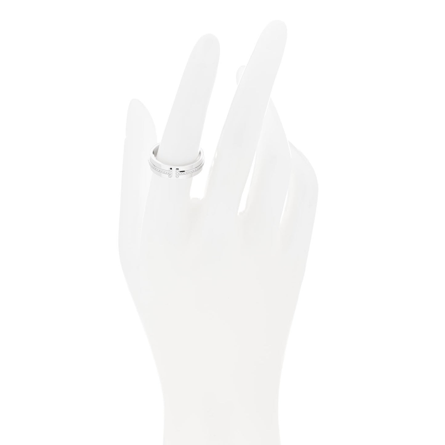 18K White Gold Diamond T Two Ring 54 7