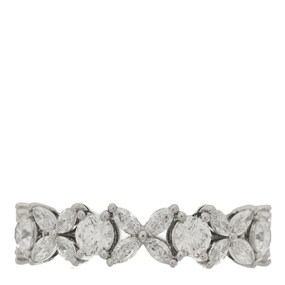 Tiffany Platinum Diamond Victoria Alternating Band Ring 53 6.25 3 of 5