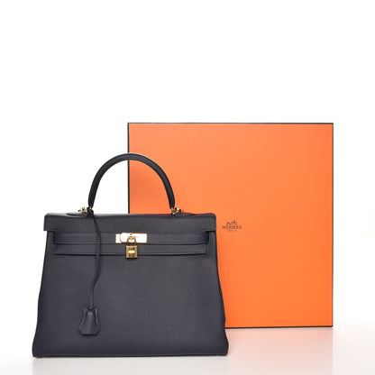 Hermes Togo Kelly Retourne 35 Bleu Nuit 34 of 34
