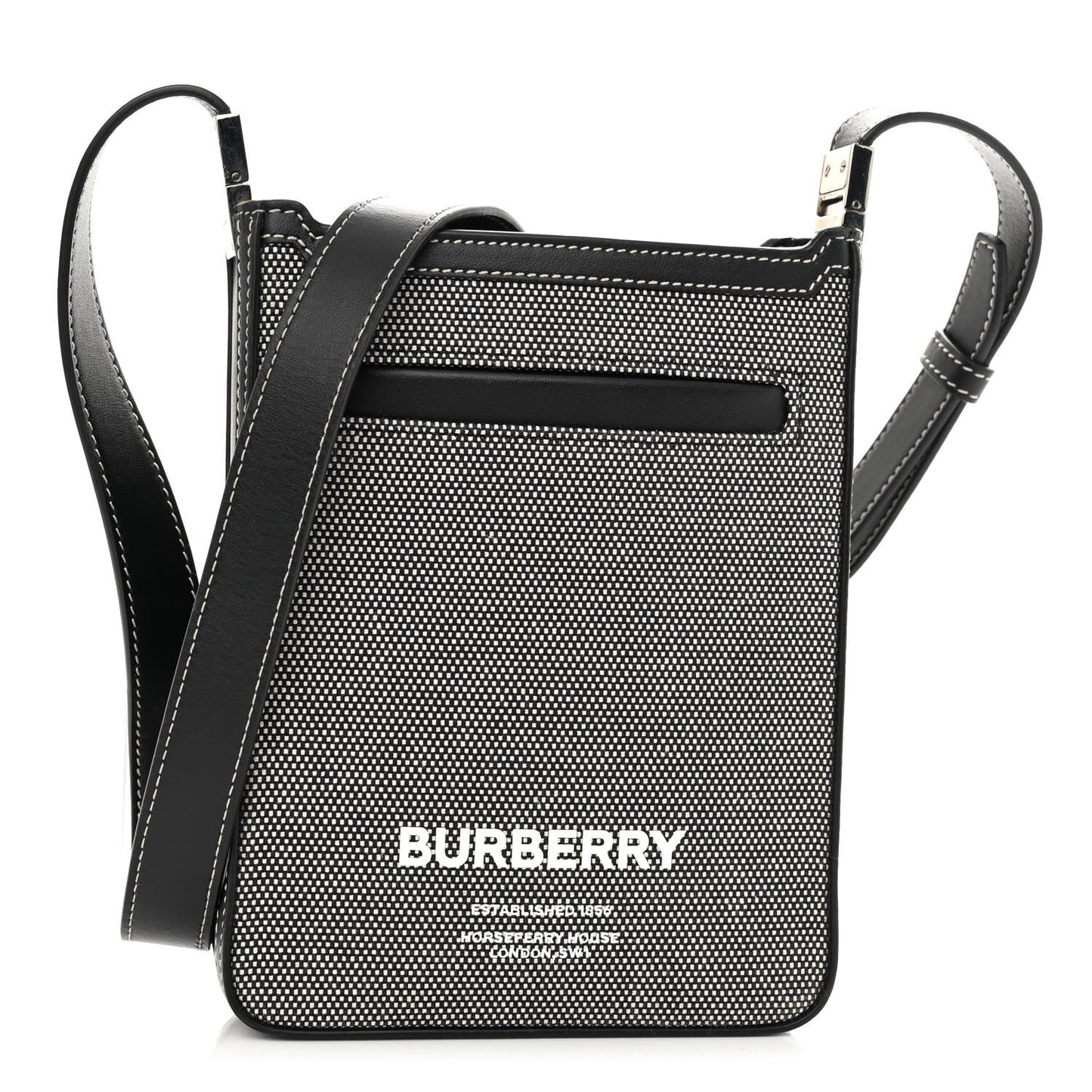 Canvas Horseferry Print Olympia Crossbody Black