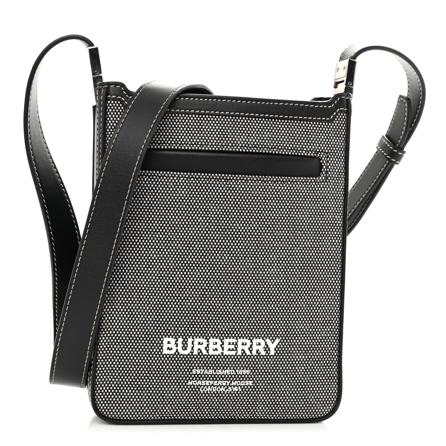 Burberry Canvas Horseferry Print Olympia Crossbody Black 1 of 10