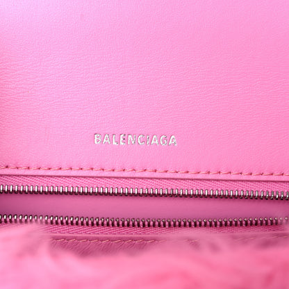 Balenciaga Faux Fur Medium Fluffy Hourglass Top Handle Bag Pink 6 of 9