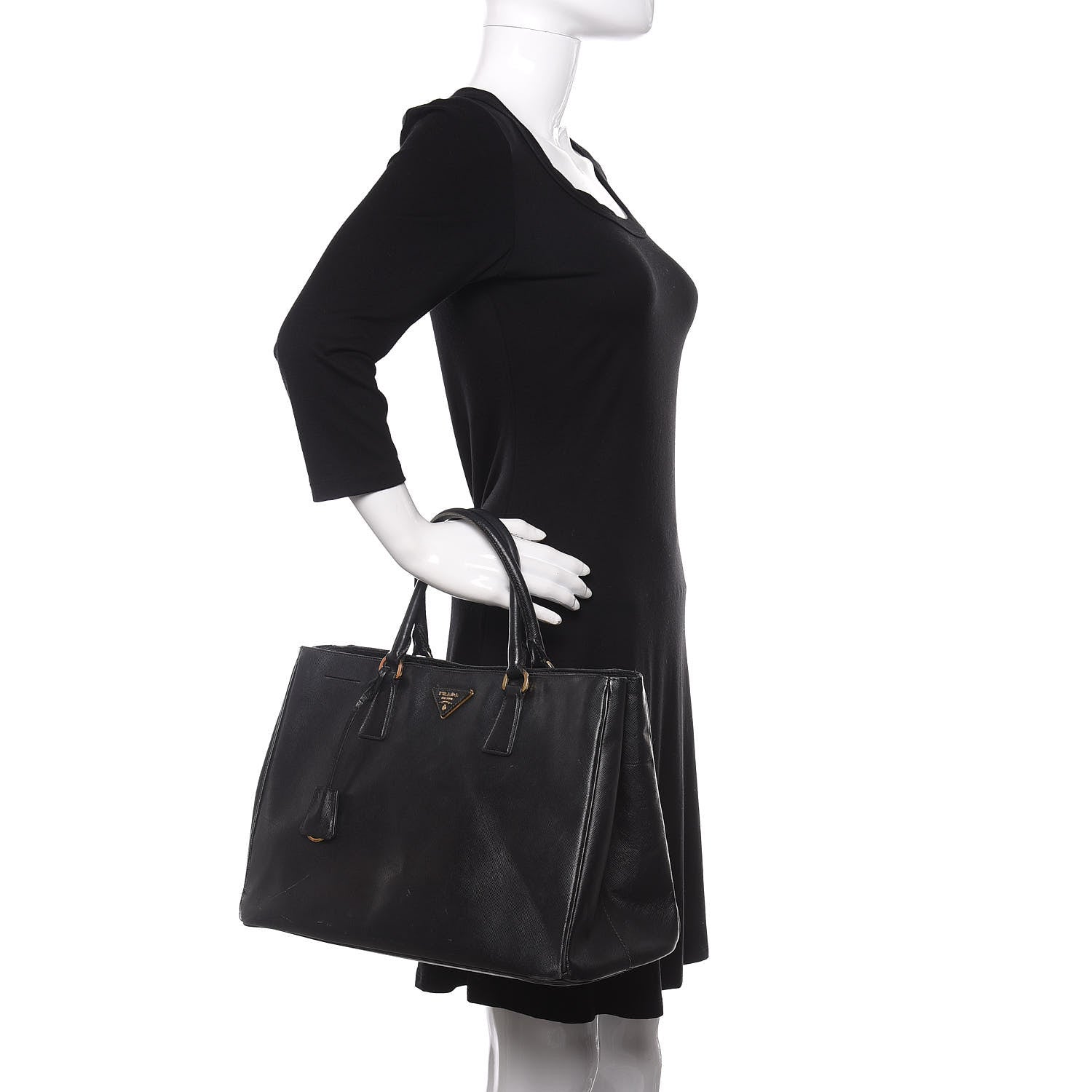 Prada Saffiano Lux Large Tote Black 2 of 12