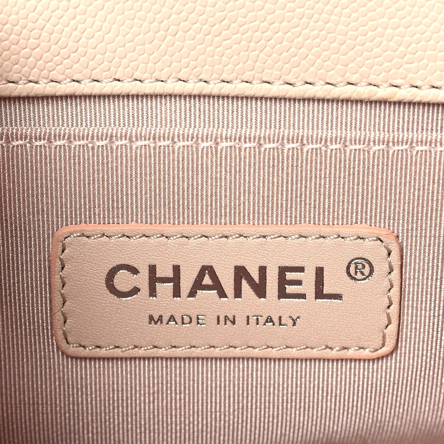 Chanel Caviar Chevron Quilted Medium Boy Flap Beige 6 of 9