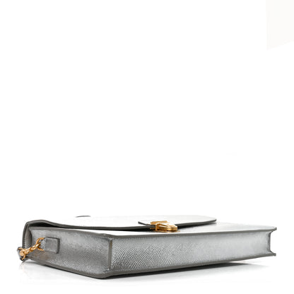 Celine Grained Calfskin Cartable Medium Briefcase Silver 4 of 9