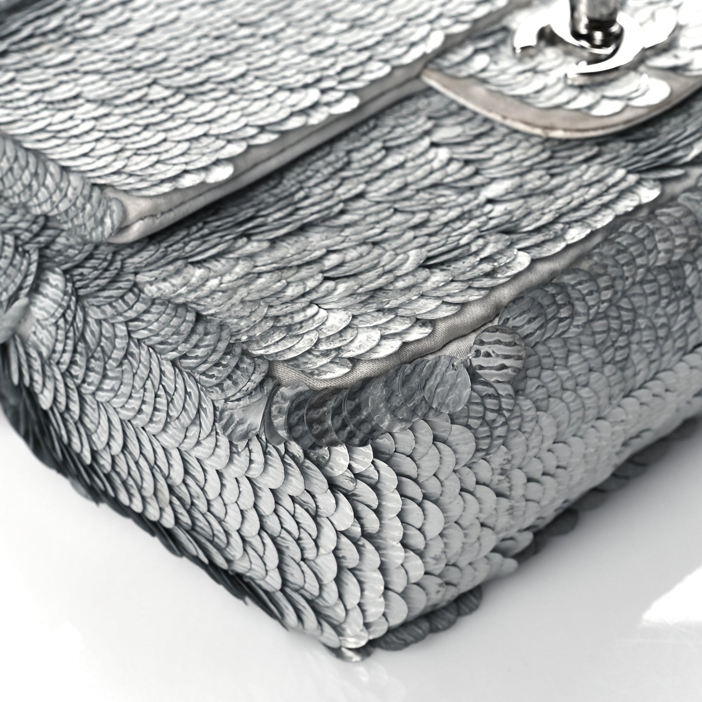Sequin Mini Rectangular Flap Silver