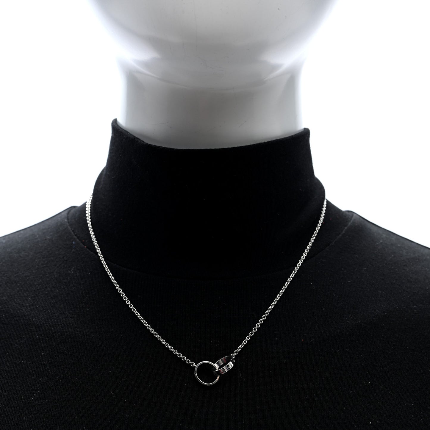 18K White Gold Interlocking LOVE Necklace