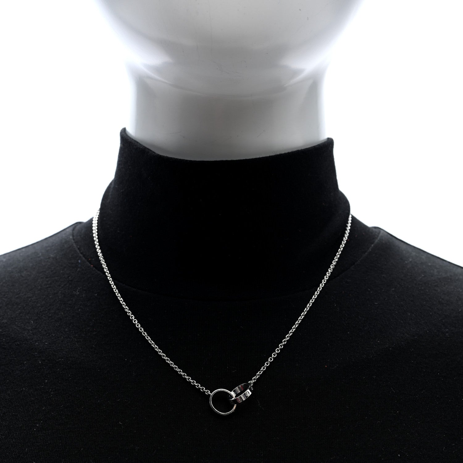 Cartier 18K White Gold Interlocking LOVE Necklace 2 of 5