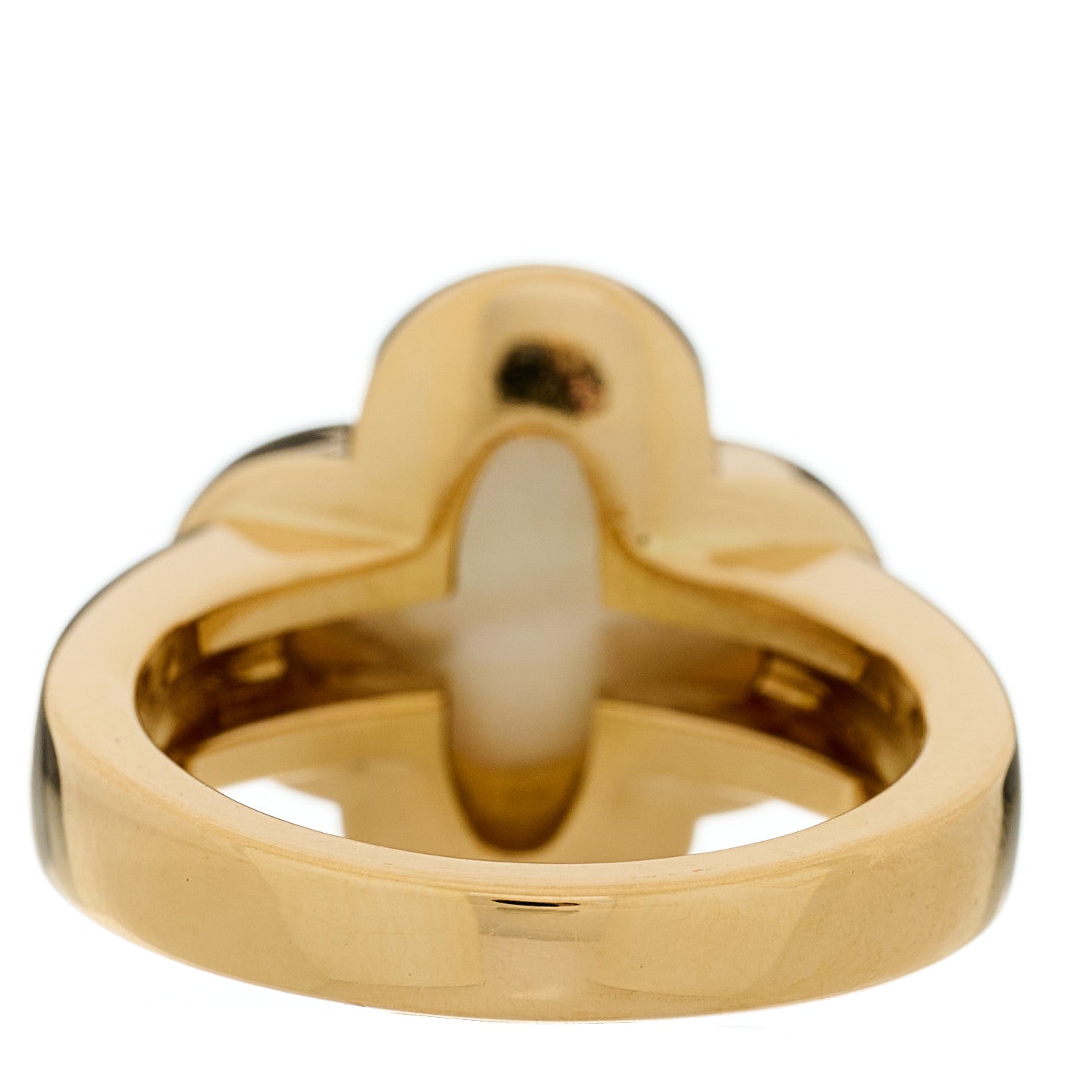 18K Yellow Gold Mother of Pearl Pure Alhambra Ring 51 5.75