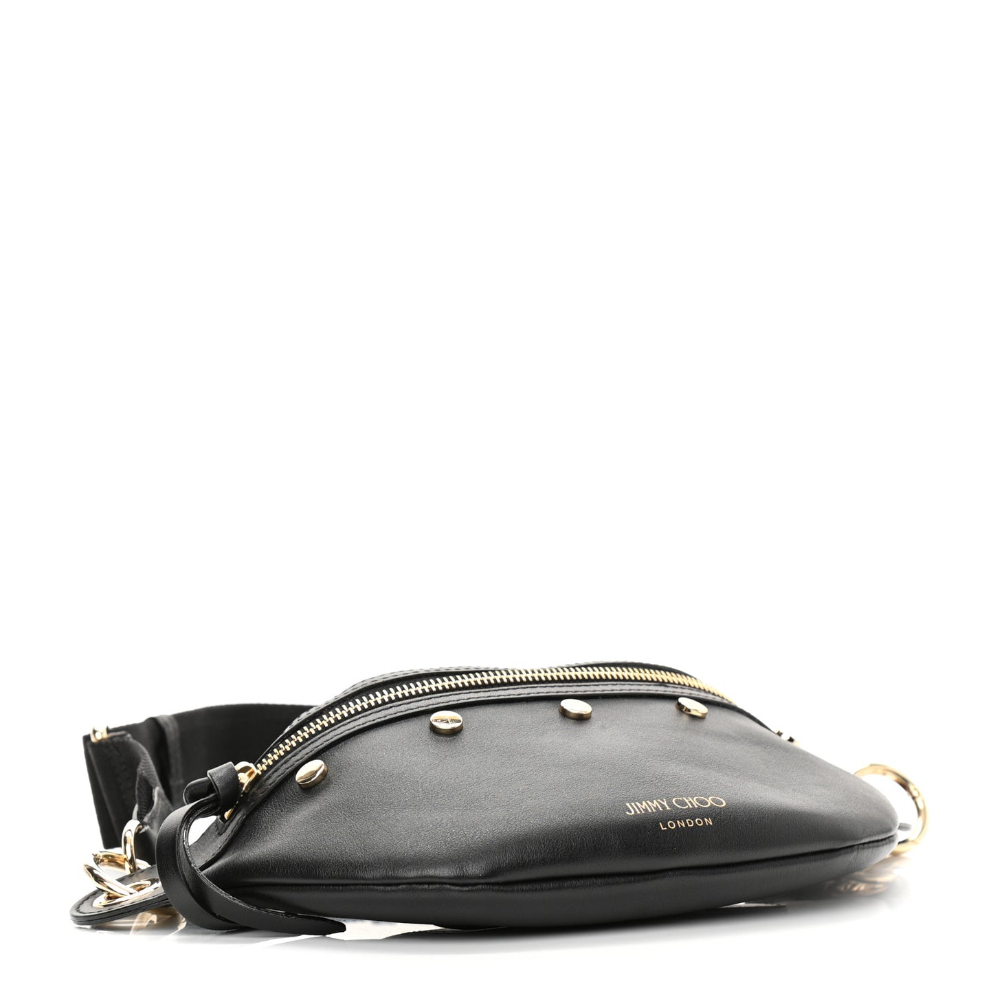 Calfskin Studded Lockett Belt Bag Black