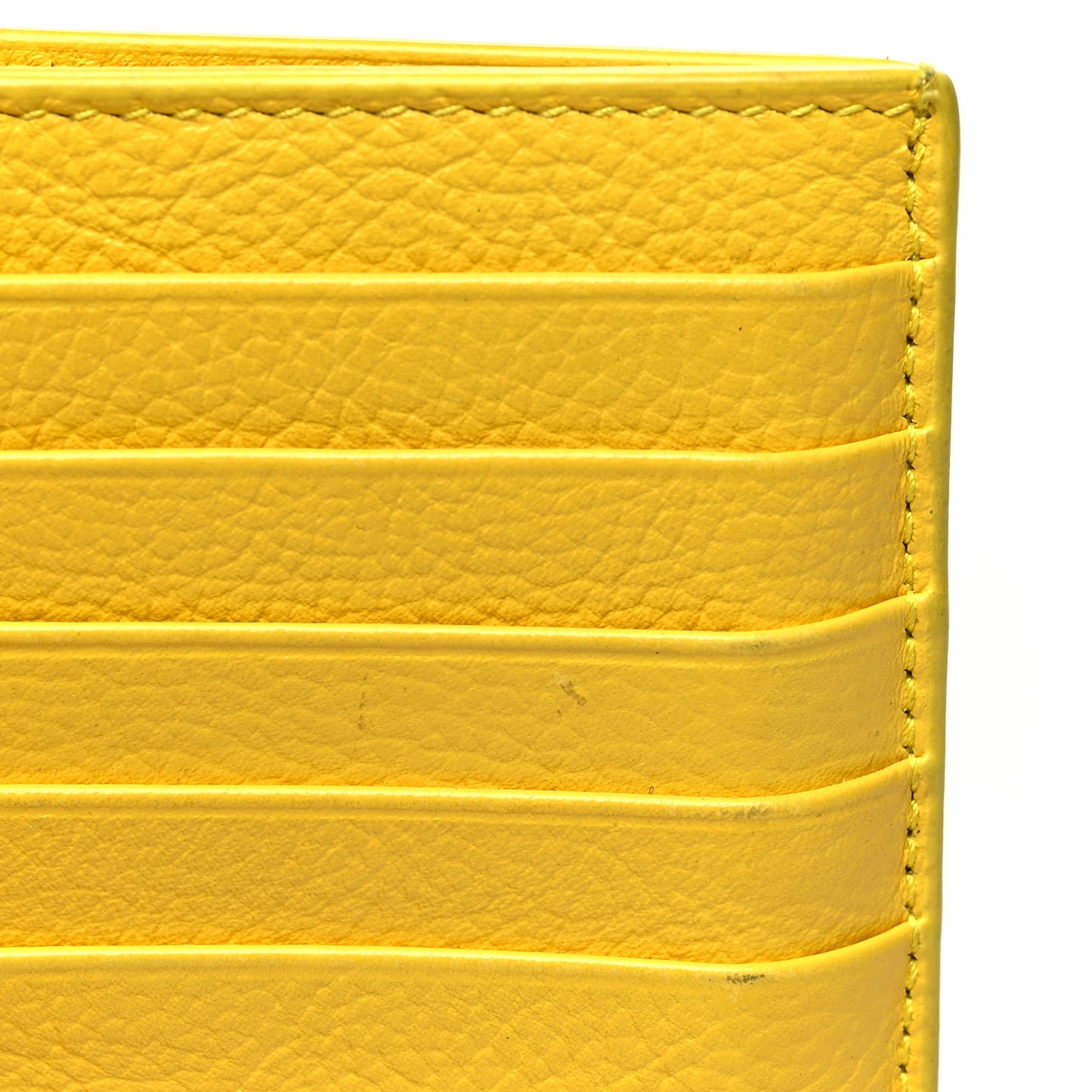 Grained Calfskin Logo Large Cash Long Coin Card Holder Yellow White